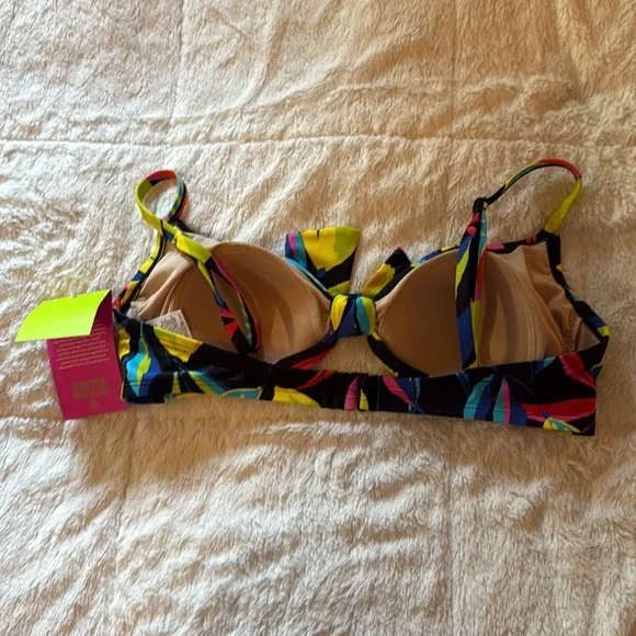 NWT Tabitha Brown for Target Colorful Leaf Print Bikini top - Picture 4 of 4